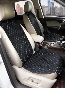 Rcar Decor накидки на сидіння авто алькантара передні чорні нитка сіра (1+1) &mdash; основне фото товару