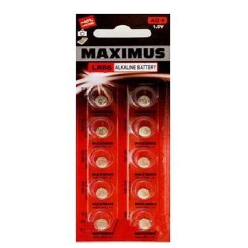 Батарейка AG 1 "MAXIMUS" (1блістер-10шт) У пультах/Годинник