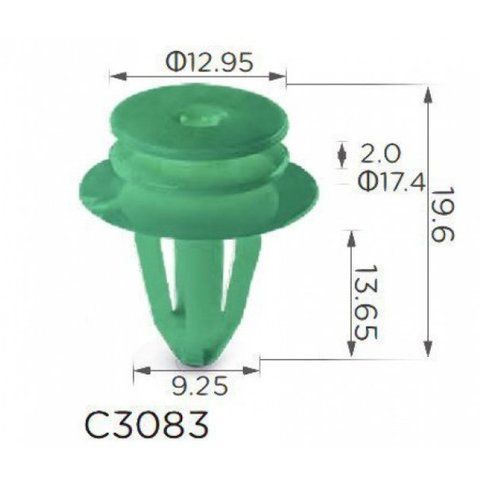 Клипсы C3083 обшивки дверей VOLKSWAGEN, MERCEDES, RENAULT, SKODA (A0079889978, 6Y0867260)(уп. 100 шт) &mdash; основное фото товара