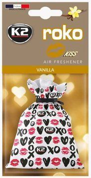 Ароматизатор у машину K2 Roko Kiss Vanilla (Ваніль), підвісний бавовняний мішечок, 25 г (V827K)