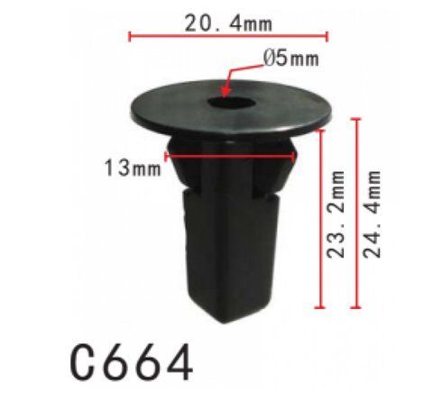 Кліпси C0664 під саморіз TOYOTA, LEXUS, HONDA, NISSAN (9018906157, 90189-06157, 14236) ( уп. 100 шт. &mdash; основне фото товару