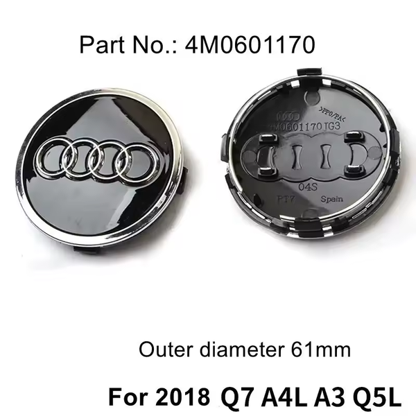 Audi ковпачки на диски (61/58 мм) чорний 4M0601170 1 шт &mdash; основне фото товару