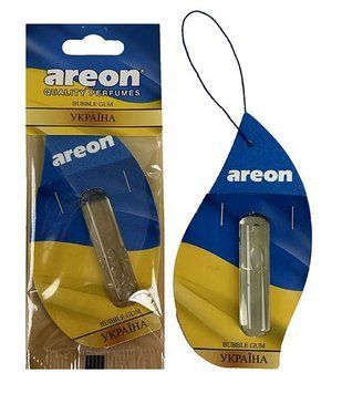 Ароматизатор в машину Areon Mon Liquid Bubble Gum, флаг Украины, жидкий подвесной с ампулой, 5 мл