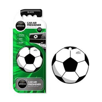 Ароматизатор у машину Aroma Car Sport Football Black, полімерний м&rsquo;яч на дефлектор (11466)