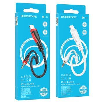 Аудіо кабель 3,5мм AUX-Lighting Borofone BL14 Black &mdash; основне фото товару