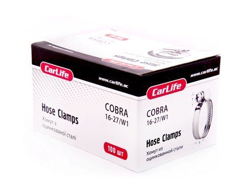 Хомут металевий Carlife 70-90 мм W1 оцинк. (25 шт) &mdash; основне фото товару