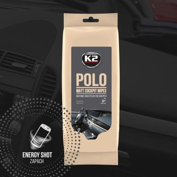 Влажные салфетки для пластика K2 Polo Matt Wipes, 24 шт., 20&times;18 см (K425) &mdash; основное фото товара