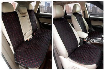 Rcar Decor алькантара комплект чорні нитка червона &mdash; основне фото товару