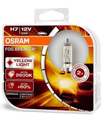 H7 галогенная лампа аналог Osram FOG BREAKER 12V 55W 2600K +60% для авто Box 2шт (62210FBR-BOX) &mdash; основное фото товара