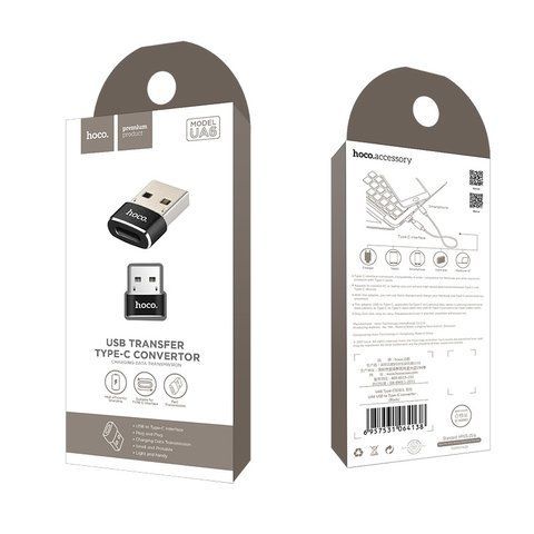 OTG переходник USB на Type-C HOCO UA6 Black &mdash; основное фото товара