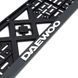 Рамка номера DAEWOO "защипка" 3D надпись Хромированная (Полипроп./гибкий морозостойкий)