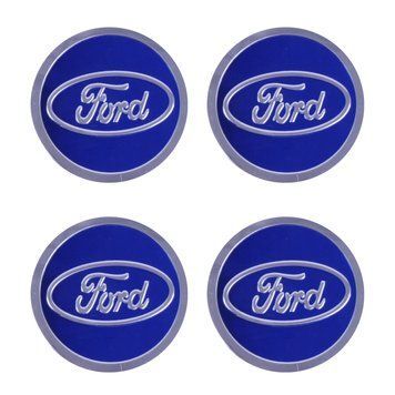 Наклейка на колпаки "Ford" (60мм) синяя (4шт) &mdash; основное фото товара