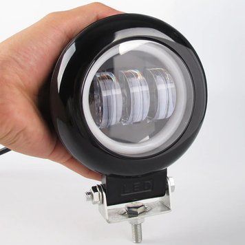 LED рабочая фара круглая 45W Flood 10&ndash;30V 115&times;60 мм 3&times;15W ДХО линзованная EYE89-45BC (4028)