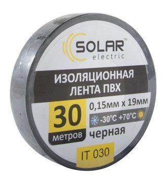 Ізолента PVC 30m чорна "Solar" -30*С -+70*С &mdash; основне фото товару
