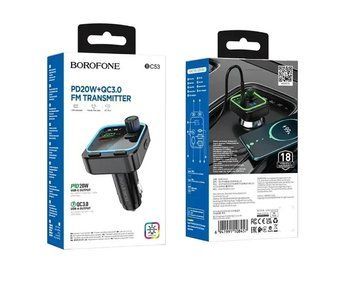 Модулятор Bluetooth "BC53" Borofone PD20W QC3.0 Hands Free (громкая связь)