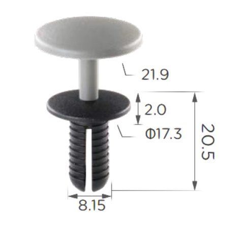 Фіксатор C1427 Mercedes VW Audi (8.2MM) Grey ( уп. 100 шт.) &mdash; основне фото товару