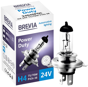 H4 галогенна лампа Brevia Power Duty 24V 75/70W для авто 1шт (24040PDC) &mdash; основне фото товару