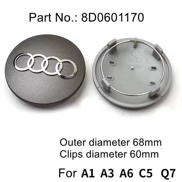 Audi ковпачки на диски (68/56 мм) сірий 8D0601170 1 шт аналог &mdash; основне фото товару