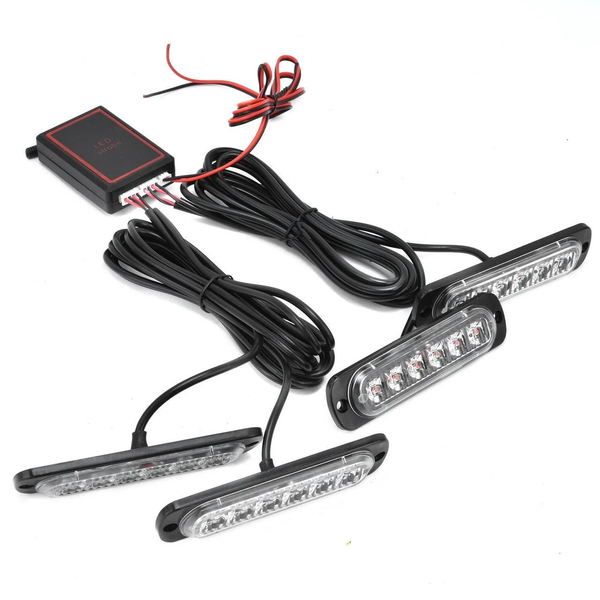 Стробоскоп світлодіодний 12-24V 6LED*4 шт, пульт 12 режимів (Жовтий) BS-1-4-6LED (Y) &mdash; основне фото товару