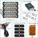 Стробоскоп світлодіодний 12-24V 6LED*4 шт, пульт 12 режимів (Жовтий) BS-1-4-6LED (Y) &mdash; фото товару 4 з 5