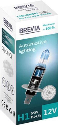 H1 галогенная лампа Brevia Max Power 12V 55W +100% для авто 1шт (12010MPC) &mdash; основное фото товара