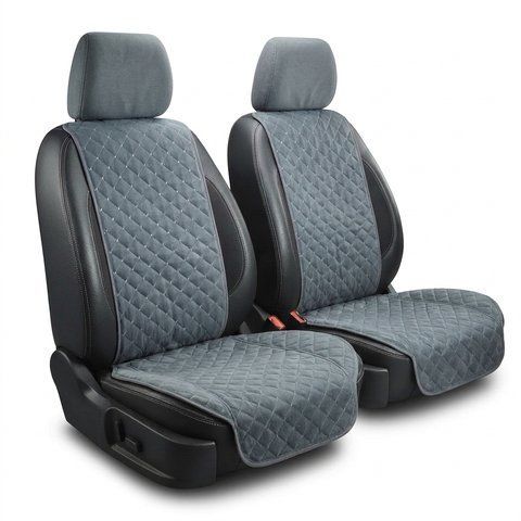 Comfort накидки на сиденья авто алькантара передние серые (1+1) &mdash; основное фото товара