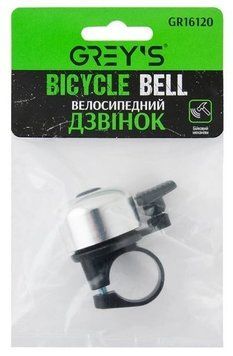 Велосипедный звонок металлический механический с боковым механизмом / крепление хомутом Greys №GR16120 &mdash; основное фото товара