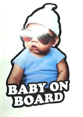 Наклейка Предупреждающая "Ребенок в машине" "Baby on board" цветная 14х20см &mdash; основное фото товара