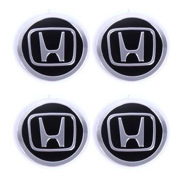 Наклейка на колпаки "Honda" (60мм) черная (4шт)