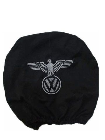 Чохол підголовників VW + Орел чорний-білий логотип (вишивка) Вантажні великі (2шт) &mdash; основне фото товару