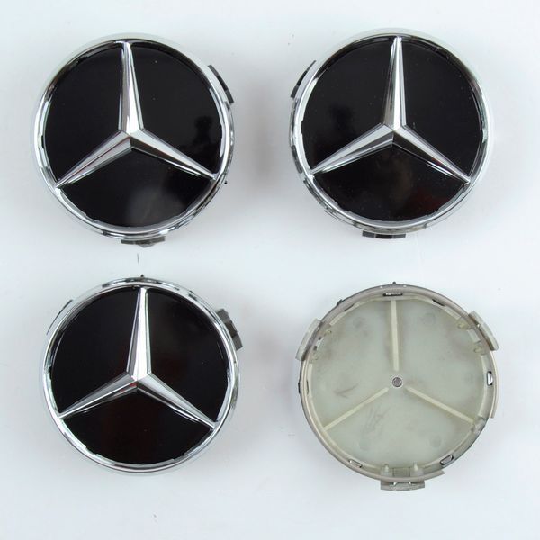 Mercedes ковпачки на диски (75/70 мм) чорний 1 шт &mdash; основне фото товару
