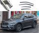 Дефлекторы окон Ветровики BMW X1 2016-2020 "FLY" (Нержавеющая полоса 3D, на скотче)