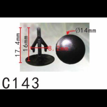 Кліпси C0143 ущільнювача капота (OEM 91501SS0003, 91501-SM4-003, 10718) (уп. 100шт.) &mdash; основне фото товару