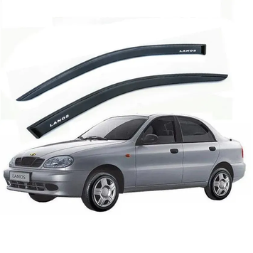 Дефлекторы окон Ветровики Daewoo Lanos SED Передние "Voron Glass" (на скотче)