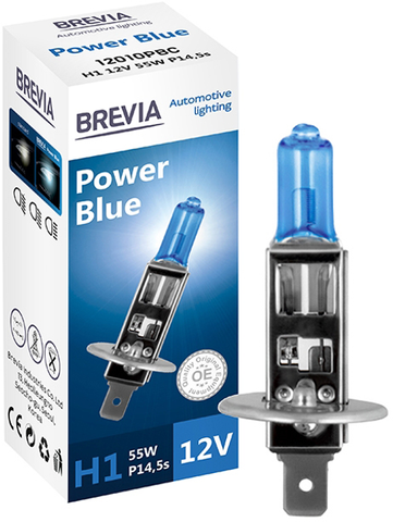H1 галогенная лампа Brevia Power Blue 12V 55W 4200K для авто 1шт (12010PBC) &mdash; основное фото товара