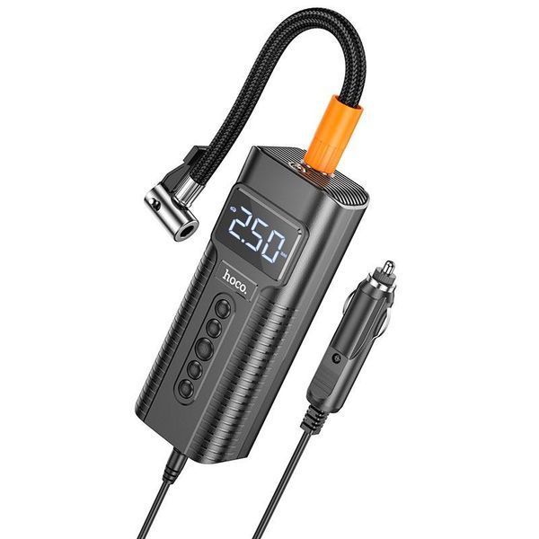 Автокомпрессор HOCO PH55 (12V/3,1м кабель/2,5 бар/360г/LED-фонарь/61,3x43,3x154,6мм) &mdash; основное фото товара