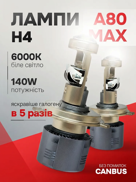 A80S LED мини-линза H4 12V 100/140W 10000/14000Lm 6000K Canbus &mdash; основное фото товара