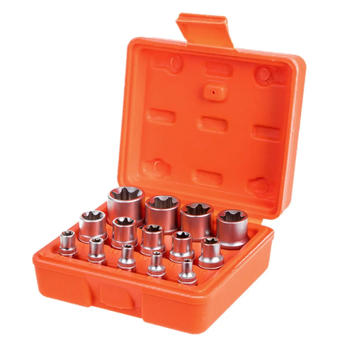 Набор Головок Е 14шт 1/4"- 3/8" DR (E4-E24) "Alloid" (НГЕ-424К) в Пластиковом Боксе &mdash; основное фото товара