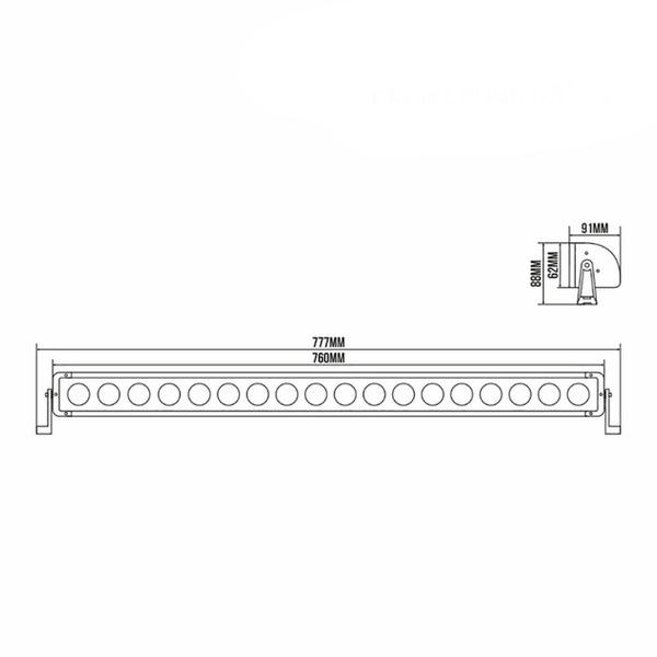 LED фара-балка Belauto 180W Combo 10&ndash;30V 760&times;91&times;62 мм 18&times;10W 1 шт (BOL1810LC)