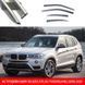 Дефлектори Вікон Вітровики BMW X3 (E83, F25, 3е покоління) 2018-2021 "FLY" (Нержавіюча смуга 3D, скотч)