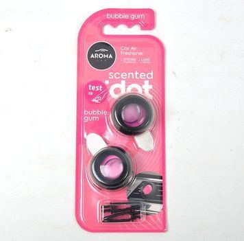 Ароматизатор у машину Aroma Car Scented Dot Double Bubble Gum, мембранний на дефлектор, 2 &times; 2,7 мл (12010)