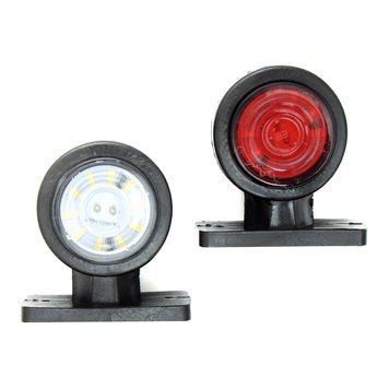 Габарит ріжки прямий 8.5 см 12/24V червоно-білий 1+1 LED MRT Л-060 2 шт