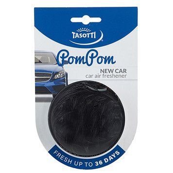 Ароматизатор в машину Tasotti POM POM New Car (Новый автомобиль), мягкий подвесной помпон, 28 г