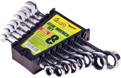 Набір ключів комбінованих тріскачка (8шт) 8-19мм "Alloid" (НК-2081-8) &mdash; основне фото товару