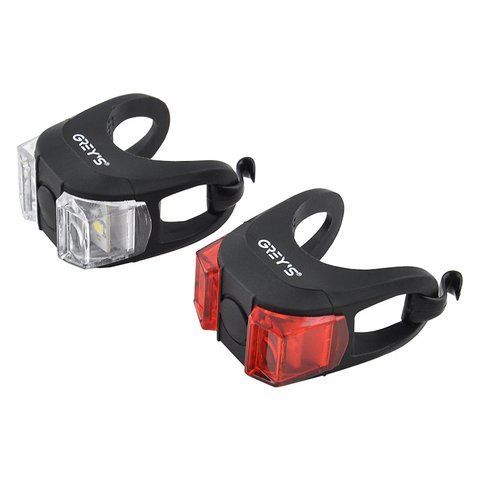 Набір вело світла 2xLEDs 3-7lm/2xCR2032/3реж. роботи/вологонепр,/Red-White(2шт) GreysLED №GR13100 &mdash; основне фото товару