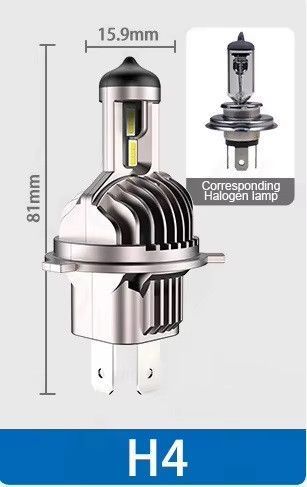 A50 LED лампа H4 12V 60/60W 9600Lm 6000K &mdash; основне фото товару