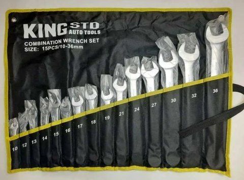 Набір ключів комбінованих (15шт) 10-36мм "King STD" KR-15 TIR у сумці &mdash; основне фото товару