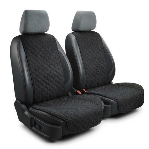 Comfort накидки на сиденья авто алькантара передние черные (1+1) &mdash; основное фото товара