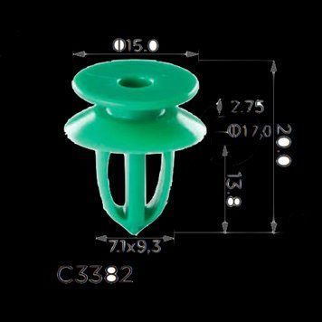 Клипсы C3382 обшивки дверей GM 13252119 (уп. 100 шт.) &mdash; основное фото товара