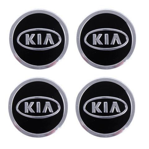 Наклейка на колпаки "Kia" (60мм) черная (4шт) &mdash; основное фото товара